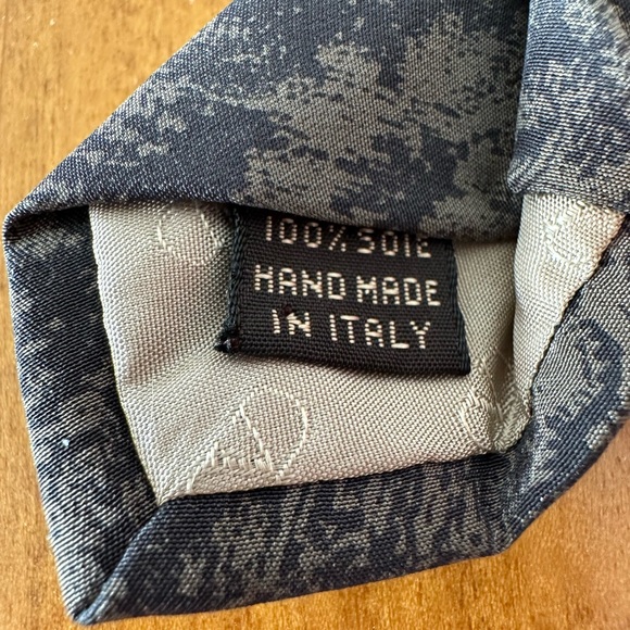 Valentino Cravatte Vintage Silk Brown Floral Men's Tie - Made in Italy. - Picture 6 of 10